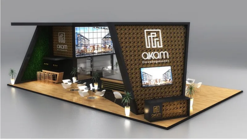 Akam Developments stand 3D concept: wide view