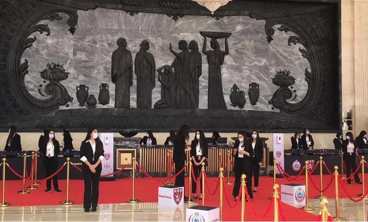 Registration and red-carpet welcome area