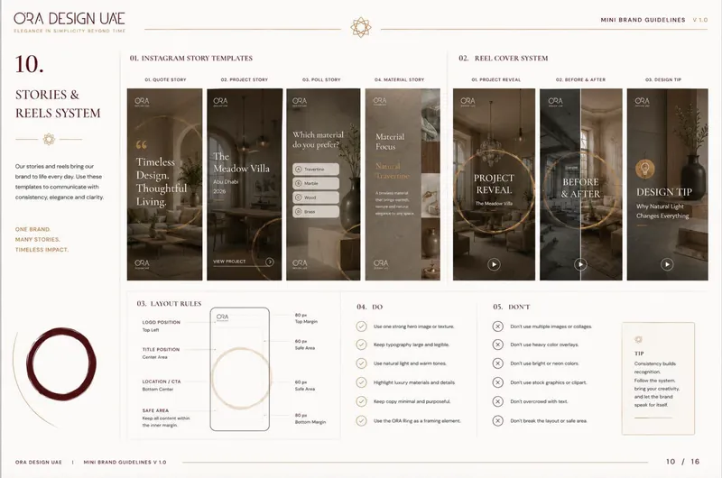 ORA Design Instagram stories and reels templates