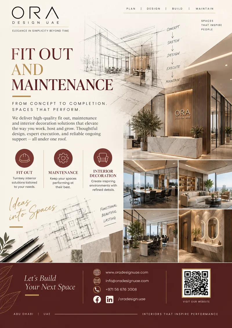 ORA Design fit-out and maintenance brochure