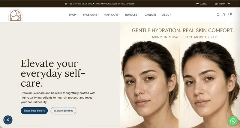 Mknoun Care website homepage