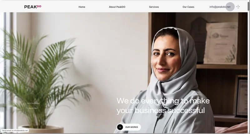 PeakDO website homepage