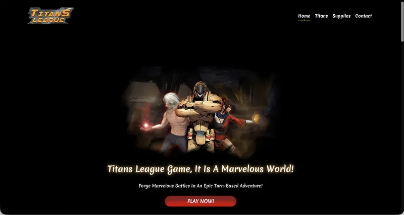Titans League website homepage